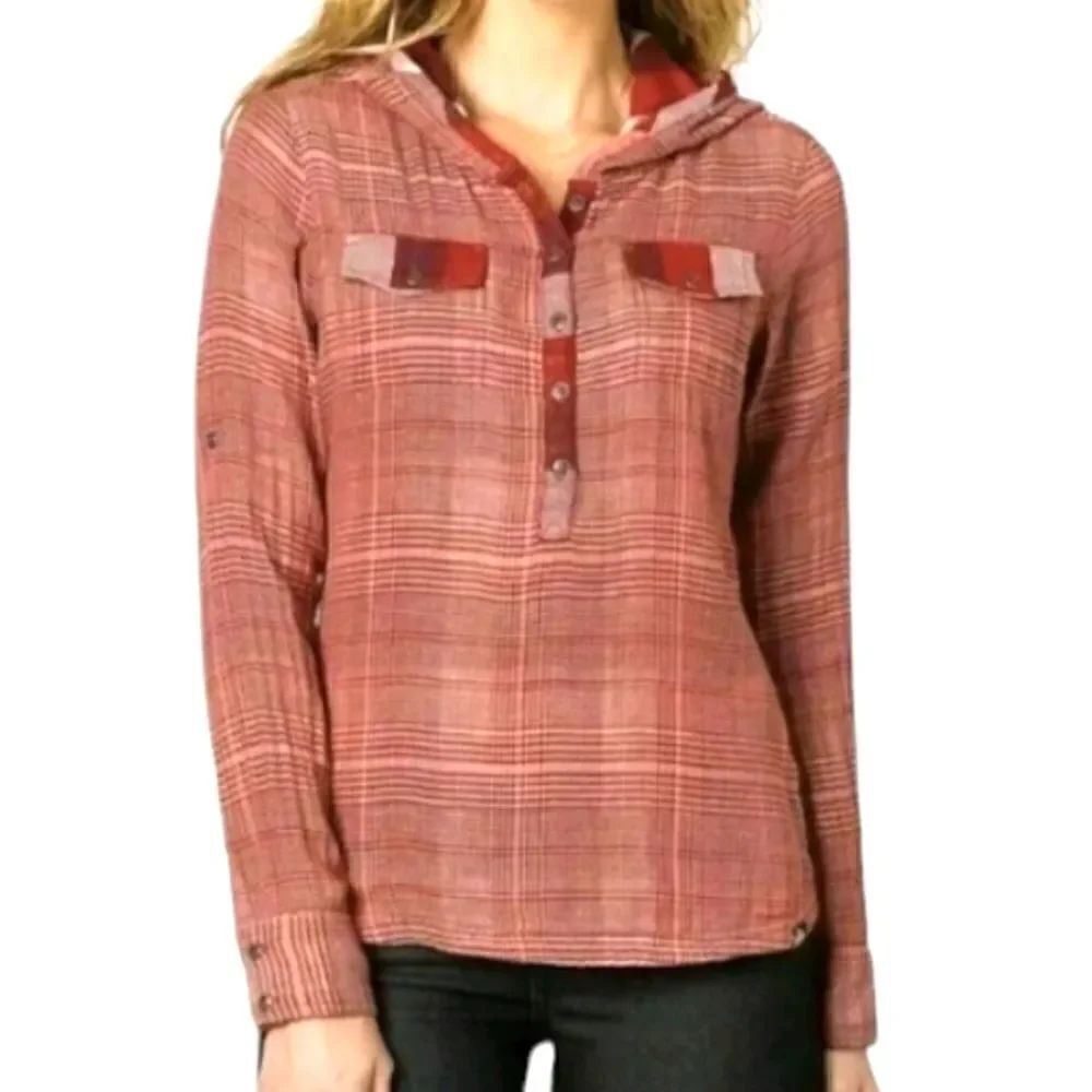 EC PRANA ANJO HOODED TOP ORGANIC COTTON SZ. M